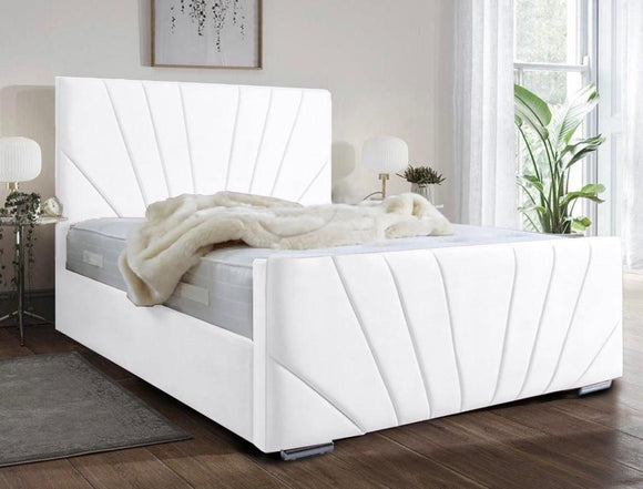 White 2024 velvet bed